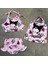 Kız Çocuk Pembe Kuromi Üç Parça Çantalı Bikini Takımı Mayo 1
