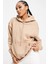 Sportswear Phoenix Fleece Oversize Pullover Hoodie Kadın Kapüşonlu Bol Kesim Sweatshirt Bej 1