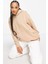 Sportswear Phoenix Fleece Oversize Pullover Hoodie Kadın Kapüşonlu Bol Kesim Sweatshirt Bej 4