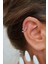Zirkon Taşlı Yıldızlı Halka Piercing | Gümüş Renk | Helix ve Kıkırdak Uyumlu 3