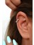 Zirkon Taşlı Yıldızlı Halka Piercing | Gümüş Renk | Helix ve Kıkırdak Uyumlu 4