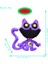 Yeni Smilingcritters Korkunç Mutant Mor Kedi Canavar Gülümseyen Hayvan Büyük Ağız Mor Kedi Heykelcik (Yurt Dışından) 1