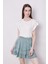 Yazlık Kumaş Fırfırlı Diz Üstü Mykonos Etek-Mint 2