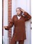 Bağlama Detaylı Kimono Takım Kahverengi 2