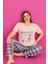X-Dreamy Büyük Beden Pamuklu Desenli Kısa Kollu Pijama Takımı 1