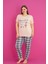 X-Dreamy Büyük Beden Pamuklu Desenli Kısa Kollu Pijama Takımı 2