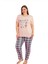 X-Dreamy Büyük Beden Pamuklu Desenli Kısa Kollu Pijama Takımı 4