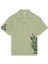 La Chemise Rayée Fleurs: Yeşil Kısa Kollu Çiçek Nakışlı %100 Pamuk Gömlek 1