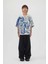 Original Eagle Artwork ile Relaxed Fit Domrebel Camp Shirt - %70 Rayon & %30 Tencel 2