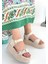 Kemerli Ortopedik Sandalet Cilt Bej Topuk Boyu 5 cm 1