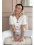 Beyaz Delicato Örme Kısa Kol Kadın Pijama Takımı 2