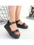 Kemerli Ortopedik Sandalet Cilt Siyah Topuk Boyu 5 cm 4