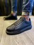 J044 Bağcıklı Ortopedik Taban Erkek Kapitone Desenli Günlük Sneaker Spor Ayakkabı St Siyah 3