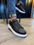J044 Bağcıklı Ortopedik Taban Erkek Kapitone Desenli Günlük Sneaker Spor Ayakkabı Bt Siyah 1