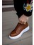 J044 Bağcıklı Ortopedik Taban Erkek Günlük Sneaker Spor Ayakkabı Bt Taba 5