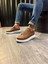 J814 Bağcıklı Ortopedik Taban Erkek Günlük Sneaker Spor Ayakkabı Bt Taba 2