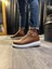 J814 Bağcıklı Ortopedik Taban Erkek Günlük Sneaker Spor Ayakkabı Bt Taba 3