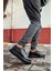 J044 Bağcıklı Ortopedik Taban Erkek Günlük Sneaker Spor Ayakkabı St Siyah 3