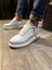 J814 Bağcıklı Ortopedik Taban Erkek Günlük Sneaker Spor Ayakkabı Bt Beyaz 1
