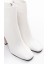 Kadın Tll Beyaz Kırışık Rugan Kalın Topuk Bot 1
