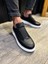 J911 Bağcıksız Lastikli Ortopedik Taban Günlük Erkek Spor Sneaker Ayakkabı Bt Siyah 3