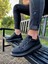 J889 Bağcıksız Lastikli 3 Bantlı Ortopedik Taban Günlük Erkek Spor Sneaker Ayakkabı St Siyah 1