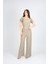 Kalp Yaka Crop Bluz Vebol Paça Yüksek Bel Lastikli Pantalon 4