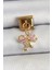 316L Çelik Sallantılı Zirkon Taşlı Fiyonk Model Gold Renk Nomination Charm 1