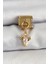 316L Çelik Sallantılı Zirkon Taşlı Yengeç Model Gold Renk Nomination Charm 1