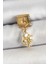 316L Çelik Sallantılı Zirkon Taşlı Deniz Kabuğu ve Yıldız Model Gold Renk Nomination Charm 1