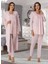 Dvina Effortt Lohusa Sabahlıklı Pijama Takımı Pembe - 7014 1