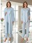 Dvina Effortt Lohusa Sabahlıklı Pijama Takımı Mavi - 7034 1