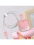 Aksesuar (5960) Pembe Kalp Şarj Aleti Kılıfı, Şarj Kablosu Örme Aparatı, Toparlayıcı, Kablo Koruyucu iPhone 18W/20W ile Uyumlu 2