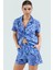 Pamuklu Desenli Kadın Yazlık Gömlek Şort Takım Nefes Alabilen Vual Kumaş Şık Görünüm Rahat ve 1
