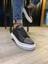 J421 Bağcıklı Ortopedik Taban Erkek Günlük Sneaker Spor Ayakkabı Bt Siyah 3