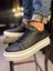 J421 Bağcıklı Ortopedik Taban Erkek Günlük Sneaker Spor Ayakkabı Bt Siyah 4