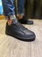 J421 Bağcıklı Ortopedik Taban Erkek Günlük Sneaker Spor Ayakkabı St Siyah 1