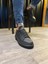 J421 Bağcıklı Ortopedik Taban Erkek Günlük Sneaker Spor Ayakkabı St Siyah 4