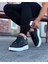 J01 Bağcıklı Delik Desenli Ortopedik Taban Erkek Sneaker Günlük Ayakkabı Bt Siyah 2