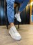 J521 Bağcıksız Lastikli 4 Bantlı Ortopedik Taban Erkek Günlük Sneaker Spor Ayakkabı Bt Beyaz 3