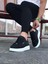 J01 Bağcıklı Ortopedik Taban Erkek Sneaker Günlük Ayakkabı Bt Siyah 2