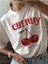 Unisex Happy Cherry Baskılı Tasarım Tshirt 1
