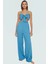 Plaj Şıklığı Crinkle Dokuma Bluz Pantolon Takımı Modern Stil Rahat ve Şık Görünüm 1