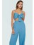Plaj Şıklığı Crinkle Dokuma Bluz Pantolon Takımı Modern Stil Rahat ve Şık Görünüm 2