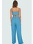 Plaj Şıklığı Crinkle Dokuma Bluz Pantolon Takımı Modern Stil Rahat ve Şık Görünüm 3
