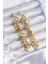 Pirinç Gold Renk Zirkon Taşlı Minimal Deniz Kabuklu Sallantılı Küpe - Trend Ürün 1