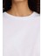 Regular Fit Bisiklet Yaka Basic Düz Penye Kısa Kollu Beyaz Tişört W9584AZ25AU 5