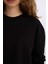 Oversize Geniş Kalıp Bisiklet Yaka Basic Düz Kalın Sweatshirt E3859AX24WN 5