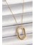 316L Çelik Gold Renk Zirkon Taşlı Oval Model Kadın Kolye - Tarz Sahibi Seçim 1