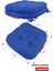 6'lı Çift Kat Sandalye Minderi Fermuarlı Yıkanabilir Kılıf Bağcıklı Su ve Yağ Itici 42 x 42 x 8 Mavi 3
